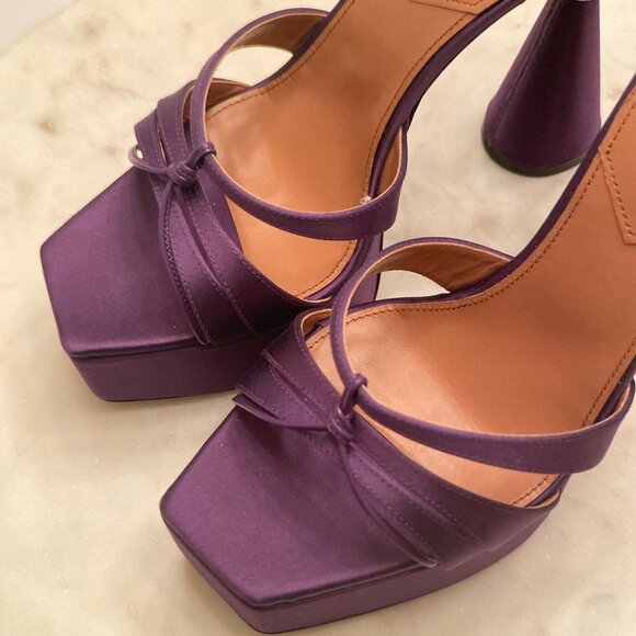 D'ACCORI "Sienna" Platform Mules in Purple - Picture 7 of 14